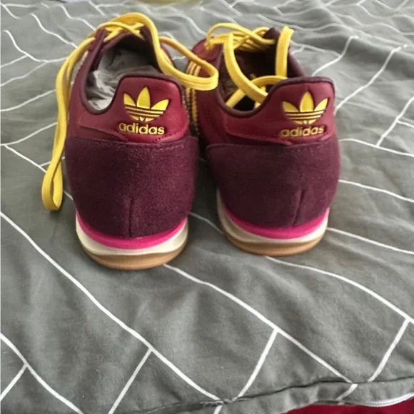 Adidas SL 72 OG Noble Maroon and Yellow Retro Runner Sneakers - Picture 4 of 5